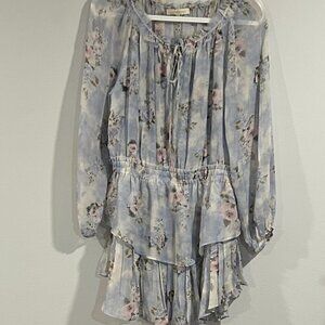 LOVESHACKFANCY Silk Floral Silk Mini Dress Size L